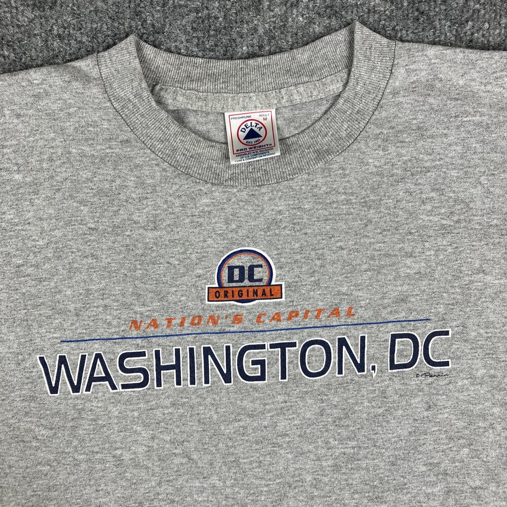 Delta T-Shirt Mens M Gray Washington DC Graphic Tee Capital Tourist Casual